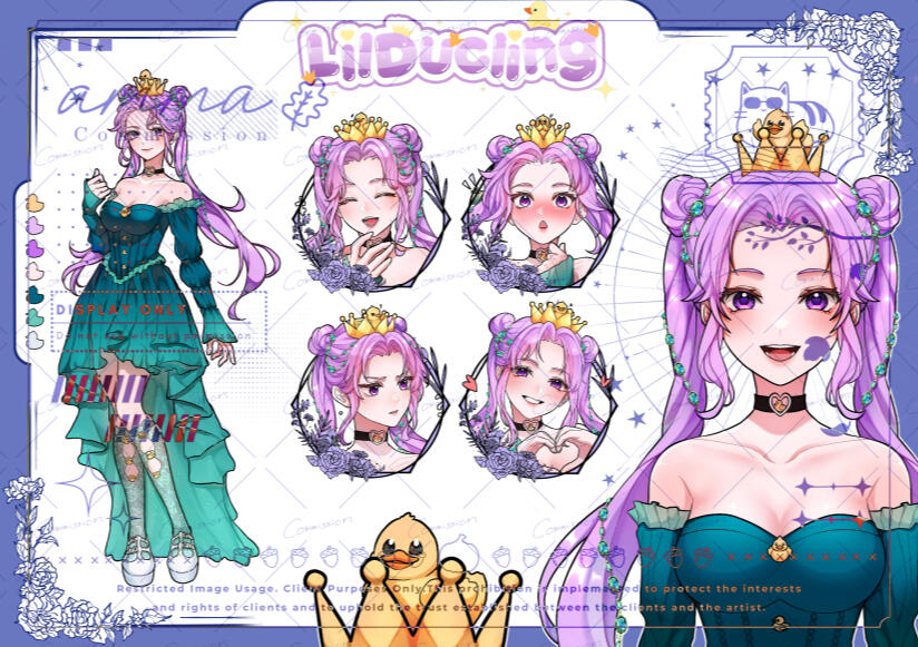 1 Fullbody, 1 Bust up, 4 Headshots